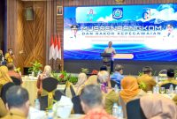 Gubernur NTB, Lalu Muhammad Iqbal, saat membuka Musyawarah Rencana Pengembangan Kompetensi (Musrenbangkom) dan Rapat Koordinasi Kepegawaian di Astoria Hotel, Senin (8/12/2025).