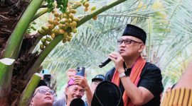 Menteri Haji dan Umrah RI K.H. Muhammad Irfan Yusuf meninjau langsung kebun kurma terbaik ke-7 dunia di Kabupaten Lombok Utara, didampingi Bupati Lombok Utara Najmul Akhyar.