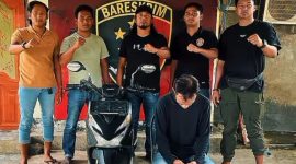 Petugas Satreskrim Polres Dompu mengamankan pelaku kasus curanmor yang sempat melaporkan dirinya sebagai korban, beserta barang bukti satu unit sepeda motor, Senin (19/1/2026).