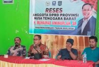 Anggota DPRD NTB Muhamad Aminurlah (Aji Maman) saat menyerap aspirasi masyarakat di Kabupaten Bima.