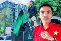 Aktivitas Kader HMI MPO Cabang Mataram, M. Adam Ikbal, bersama Ketua Eksekutif Wilayah LMND NTB, Muhammad Ramadhan, saat menyampaikan sikap dan tuntutan terkait dugaan tindakan represif aparat dalam pengamanan aksi unjuk rasa di Lombok Timur.