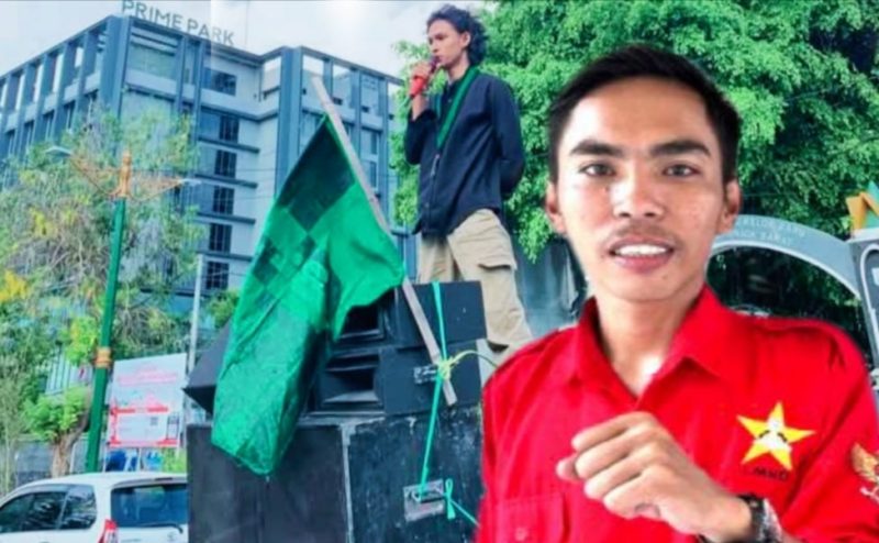 Aktivitas Kader HMI MPO Cabang Mataram, M. Adam Ikbal, bersama Ketua Eksekutif Wilayah LMND NTB, Muhammad Ramadhan, saat menyampaikan sikap dan tuntutan terkait dugaan tindakan represif aparat dalam pengamanan aksi unjuk rasa di Lombok Timur.