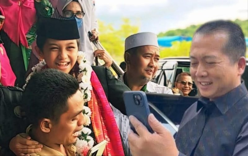 Gubernur NTB Lalu Muhamad Iqbal saat video call dengan qari cilik asal Bima, Muhammad Zian Fahrezi, memberikan apresiasi atas prestasi juara internasional, Kamis (12/2/2026).