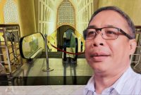 Anggota DPRD NTB, Muhamad Aminurlah (Aji Maman), meninjau kondisi eskalator di Masjid Hubbul Wathan Islamic Center Mataram yang menjadi salah satu temuan dalam sorotan hasil pekerjaan proyek revitalisasi.