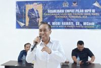 Anggota DPR RI Dapil I (Pulau Sumbawa), H. Mori Hanafi dari Partai NasDem, menggelar Sosialisasi 4 Pilar Kebangsaan pada Selasa malam, 9 Desember 2025, sekitar pukul 20.00 Wita, di Rumah Aspirasi Kota Bima.