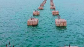 Kondisi Dermaga Waduruka di Kecamatan Langgudu, Bima, yang mangkrak sejak 2018 dan belum dapat dimanfaatkan maksimal oleh masyarakat pesisir.