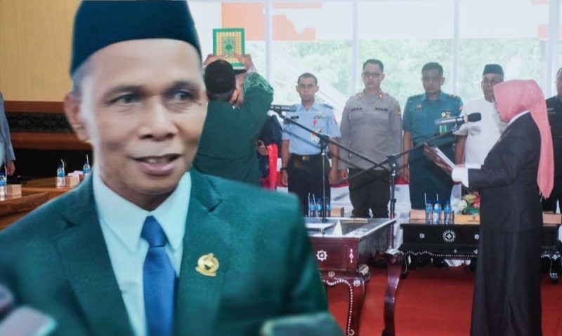 Fakhruddin saat dilantik sebagai Anggota DPRD NTB melalui mekanisme PAW periode 2024–2029 dalam sidang paripurna di Mataram, Kamis (12/02/2026).