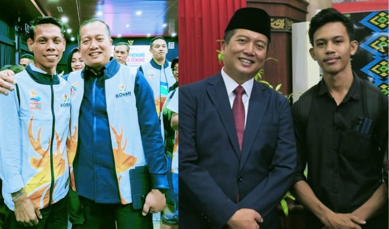 Syuryadin dan Febrian saat bersama Gubernur NTB Lalu Muhamad Iqbal dalam sebuah kegiatan
