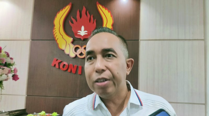 Ketua KONI NTB, Mori Hanafi, saat memberikan keterangan usai Buka Puasa Bersama di Kantor KONI NTB, Kota Mataram, Kamis (26/2/2026).