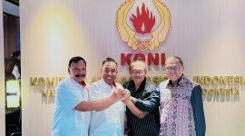 Ketua KONI NTB Mori Hanafi bersama jajaran KONI Pusat dalam Rapat Koordinasi Persiapan PON Nusa Tenggara XXII/2028 di Jakarta, membahas konsep efisiensi dan pembagian cabang olahraga.