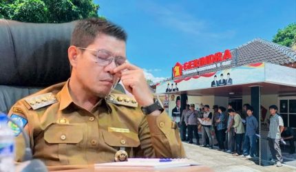 Kantor Gerindra NTB di Mataram saat pelaporan Bupati Dompu Bambang Firdaus ke DPP Gerindra terkait dugaan skandal