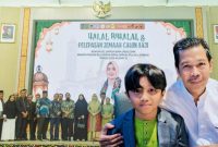 Ketua RKB Pulau Lombok bersama Wakil Gubernur NTB dan Qori cilik juara internasional serta ribuan warga Bima saat menghadiri Halalbihalal RKBPL di Auditorium UIN Mataram, Minggu (19/4/2026).