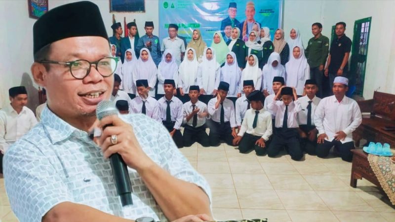 Akhdiansyah saat memberikan arahan kepada peserta Makesta IPNU-IPPNU Kota Bima terkait pentingnya kaderisasi dan penguatan struktur organisasi.