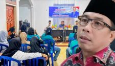 H. Muhamad Aminurlah saat sosialisasi Raperda Perlindungan PMI di Kota Bima bersama perwakilan penyalur tenaga kerja dan pemerintah daerah.