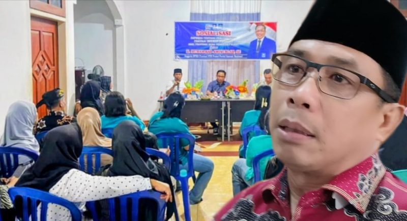 H. Muhamad Aminurlah saat sosialisasi Raperda Perlindungan PMI di Kota Bima bersama perwakilan penyalur tenaga kerja dan pemerintah daerah.