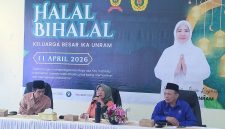 Ketua IKA Unram, Baiq Isvie Rupaeda, saat menghadiri kegiatan Halal Bihalal bersama keluarga besar alumni Universitas Mataram di Gedung IKA Unram, Mataram, Sabtu (11/4/2026).