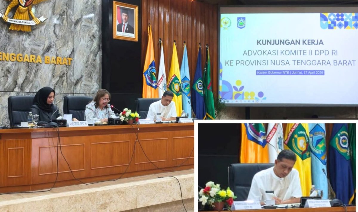 Kepala Dinas PUPRPKP NTB bersama jajaran DPD RI saat mengikuti rapat koordinasi terkait percepatan pembangunan infrastruktur jalan di NTB.