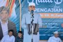 TGB Muhammad Zainul Majdi saat menyampaikan tausiyah dalam acara Halalbihalal NWDI di Mataram.