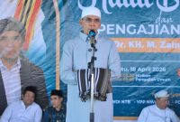 TGB Muhammad Zainul Majdi saat menyampaikan tausiyah dalam acara Halalbihalal NWDI di Mataram.