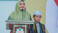 Wakil Gubernur NTB Indah Dhamayanti Putri saat menghadiri Halalbihalal RKB-WRKB Pulau Lombok di Auditorium UIN Mataram.