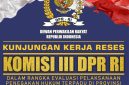 Dokumen surat resmi kunjungan kerja reses Komisi III DPR RI ke NTB yang memuat agenda evaluasi penegakan hukum dan ditandatangani pimpinan DPR RI.
