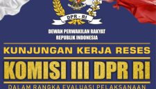 Dokumen surat resmi kunjungan kerja reses Komisi III DPR RI ke NTB yang memuat agenda evaluasi penegakan hukum dan ditandatangani pimpinan DPR RI.