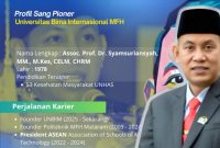 Syamsuriansyah saat memberikan pemaparan terkait pengembangan Universitas Bima Internasional MFH sebagai kampus berorientasi global.