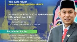 Syamsuriansyah saat memberikan pemaparan terkait pengembangan Universitas Bima Internasional MFH sebagai kampus berorientasi global.