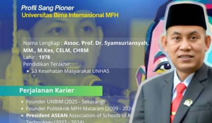 Syamsuriansyah pendiri Universitas Bima Internasional MFH menjelaskan visi kampus global dari NTB