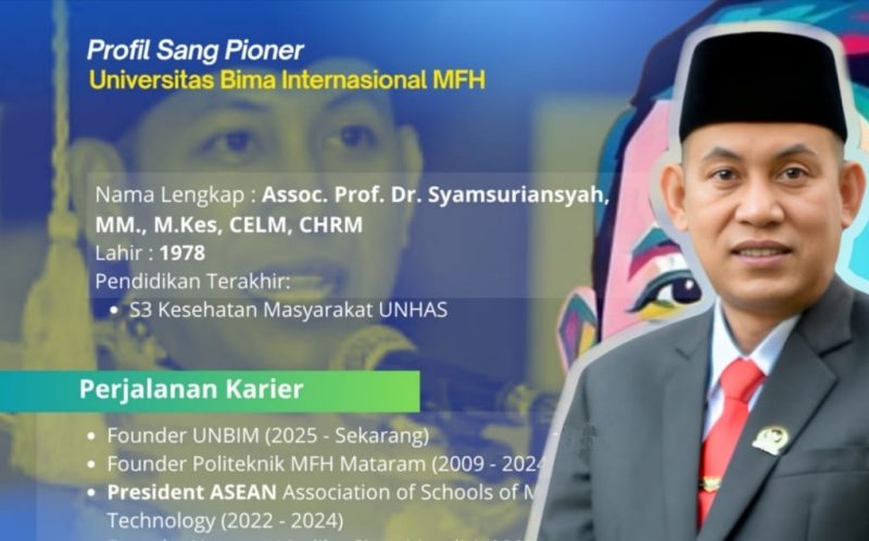 Syamsuriansyah saat memberikan pemaparan terkait pengembangan Universitas Bima Internasional MFH sebagai kampus berorientasi global.