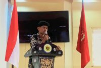 Ketua Umum FKMHB Mataram, Ifan Afrizal, saat menyampaikan pandangan terkait perusakan Kantor Inspektorat dan DPMDes Kabupaten Bima.