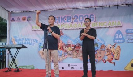 Gubernur NTB Lalu Muhamad Iqbal saat membuka HKB 2026 di Mataram dan mengajak masyarakat meningkatkan kesiapsiagaan bencana