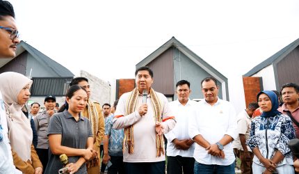 Menteri PKP Maruarar Sirait mengapresiasi terobosan BSN dalam kredit rumah rakyat kecil di Perumahan Polinesia Lombok Barat