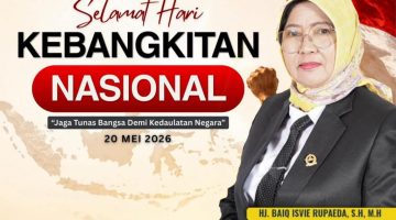 Ketua DPRD NTB Hj Baiq Isvie Rupaeda saat menyampaikan refleksi Hari Kebangkitan Nasional 2026 dan menyerukan pentingnya membangun generasi muda NTB yang kuat, berkarakter, dan berdaya saing.