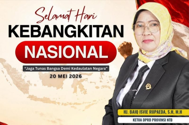 Ketua DPRD NTB Hj Baiq Isvie Rupaeda saat menyampaikan refleksi Hari Kebangkitan Nasional 2026 dan menyerukan pentingnya membangun generasi muda NTB yang kuat, berkarakter, dan berdaya saing.