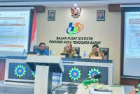 Suasana rilis Resmi Data Ekonomi oleh BPS NTB di Kantor BPS NTB, Mataram, yang memaparkan perkembangan inflasi, pariwisata, transportasi, serta kinerja ekspor dan impor.