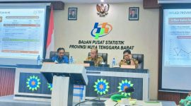 Suasana rilis Resmi Data Ekonomi oleh BPS NTB di Kantor BPS NTB, Mataram, yang memaparkan perkembangan inflasi, pariwisata, transportasi, serta kinerja ekspor dan impor.