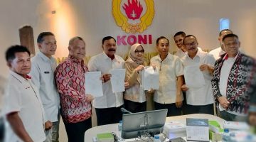 Kepala Bappeda NTB Baiq Nelly Yuniarti bersama jajaran Pemprov NTB dan Ikut dihadiri Ketua KONI NTB dan juga Anggota DPR RI Mori Hanafi saat menghadiri Rapat Koordinasi Persiapan PON 2028 di Jakarta.