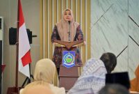 Wakil Gubernur NTB Indah Dhamayanti Putri bersama Ketua TP PKK NTB Sinta M. Iqbal saat meluncurkan program Voice for Equality: Stop Kekerasan Berbasis Gender di Aula Rinjani BPSDMD Provinsi NTB, Mataram.