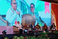 Diskusi publik Rakernas ADVOKAI 2026 di Mataram menghadirkan Wakil Menteri Hukum RI, Hakim Agung, LPSK, Polri, Kejaksaan, dan ICJR untuk membahas implementasi KUHAP Baru serta tantangan penguatan kewenangan advokat dan perlindungan HAM.