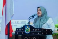 Wakil Gubernur NTB Indah Dhamayanti Putri memberikan sambutan pada pelantikan DPD ASITA NTB periode 2026–2031 di Gedung Sangkareang.
