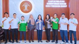 Ketua LBH GP Ansor NTB Abdul Majid bersama jajaran pengurus saat melakukan audiensi dengan Kanwil Kemenkum NTB membahas penguatan paralegal dan layanan bantuan hukum.