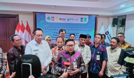 Direktur Jenderal Peternakan dan Kesehatan Hewan Kementerian Pertanian Agung Suganda menjelaskan proyek Hilirisasi Ayam Terintegrasi di Jakarta.