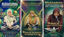 Tiga finalis cabang Tilawah Al-Qur'an Golongan Dewasa Putri MTQ XXXI Tingkat Provinsi NTB Tahun 2026, yakni Nurhasanah dari Kabupaten Bima, Hj. Suci Indah Yati dari Kabupaten Lombok Timur, dan Maesarah dari Kabupaten Lombok Tengah yang berhasil melaju ke babak final.