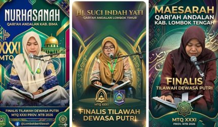 Finalis Tilawah Dewasa Putri MTQ XXXI NTB dari Kabupaten Bima, Lombok Timur, dan Lombok Tengah siap bersaing di babak final