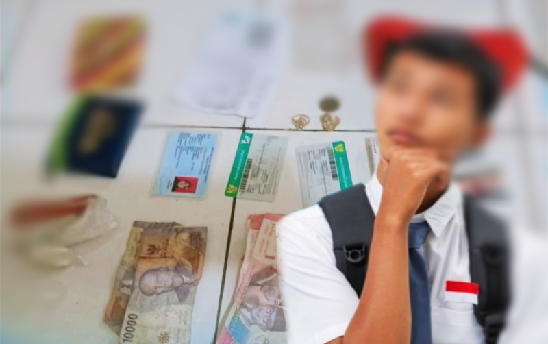 Barang bukti yang berhasil diamankan polisi dalam kasus dugaan pencurian uang dan perhiasan emas milik seorang nenek di Desa Nipa, Kecamatan Ambalawi, Kabupaten Bima dan Foto ilustrasi pelajar.