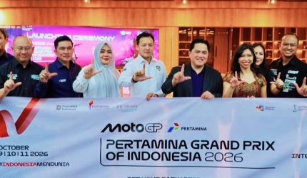 Peluncuran MotoGP Mandalika 2026 di Jakarta bersama InJourney, Menpora Erick Thohir, dan Wakil Gubernur NTB Indah Dhamayanti Putri untuk mempromosikan Indonesia ke dunia.