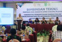 Pimpinan dan anggota DPRD Kabupaten Bima mengikuti Bimbingan Teknis (Bimtek) Sinergitas Pemerintahan dalam Perencanaan dan Pelaksanaan Pembangunan yang dibuka langsung oleh Kepala BPSDMD Provinsi NTB di Hotel Golden Palace Mataram.