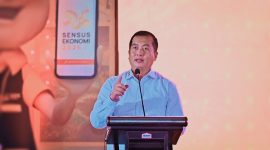 Gubernur NTB Lalu Muhamad Iqbal saat memberikan sambutan pada pencanangan Sensus Ekonomi 2026 di Mataram.