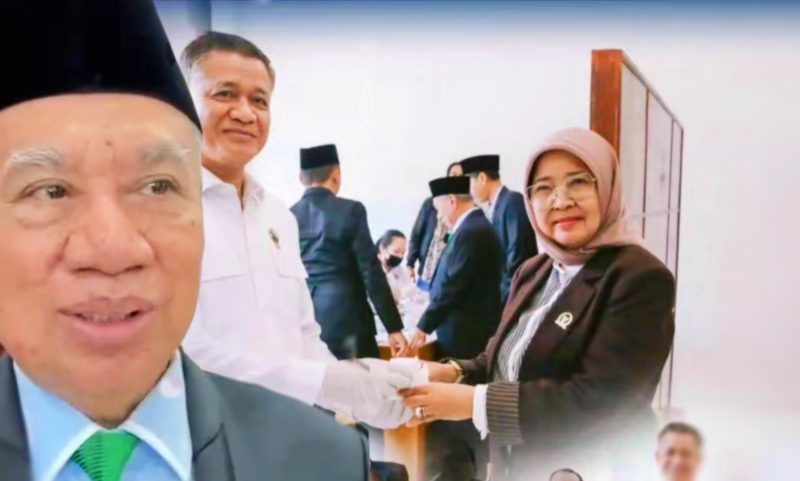 Ketua DPRD NTB Hj. Baiq Isvie Rupaeda, Kepala BNN Provinsi NTB Brigjen Pol Marjuki, S.Ik., M.Si, dan Wakil Ketua III DPRD NTB H. Muzihir usai mengikuti tes urine mendadak terhadap anggota DPRD NTB usai rapat paripurna di Kantor Gubernur NTB, Mataram.